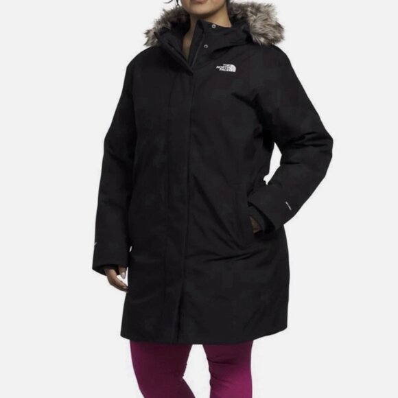 The North Face Women’s 2XL Arctic Parka Coat 600 Down Fill Black Jacket - Picture 2 of 16
